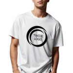 Męska koszulka z jednokolorowym nadrukiem z przodu