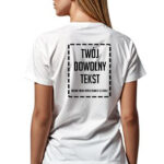 Damska biała firmowa koszulka z nadrukiem na plecach