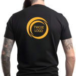 czarna koszulka z dowolnym logo na plecach