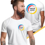 Biała koszulka z nadrukiem obustronnym koszulka reklamowa