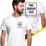 Biała koszulka z własnym nadrukiem własną grafiką