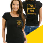 Damska koszulka z jednokolorowym obustronnym nadrukiem