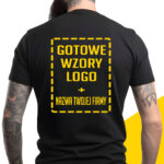 Męska koszulka z jednokolorowym nadrukiem - tył, gotowe wzory logo